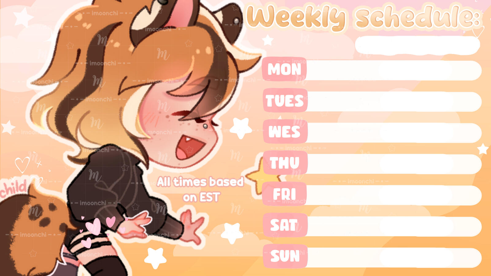 The art included in this schedule does NOT belong to me, credits to the original artist