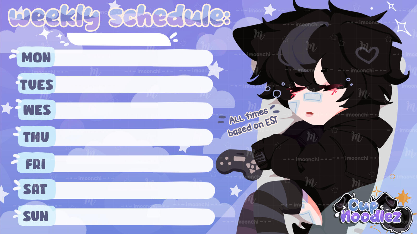 The art included in this schedule does NOT belong to me, credits to the original artist